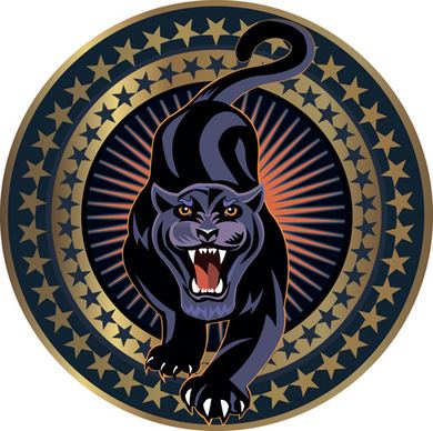 panther labels vector