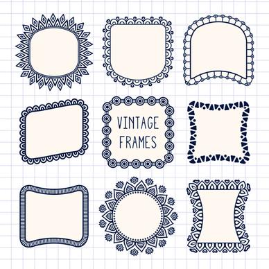 vintage floral frames vectors