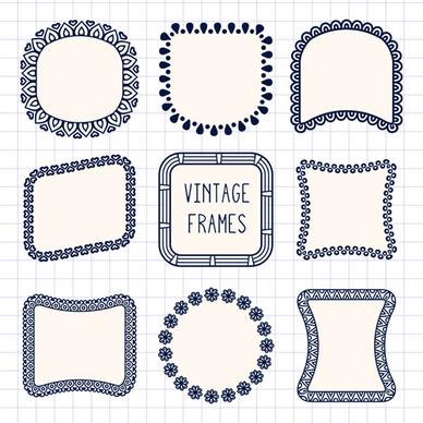 vintage floral frames vectors