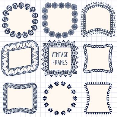 vintage floral frames vectors