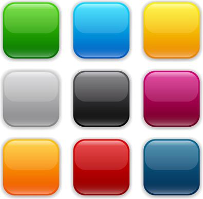 app button icons colored vector set