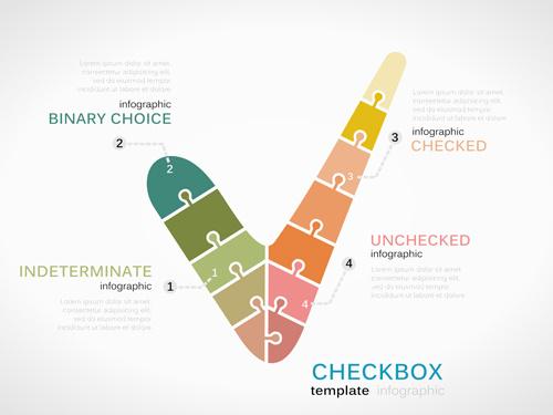 puzzle infographics template vector