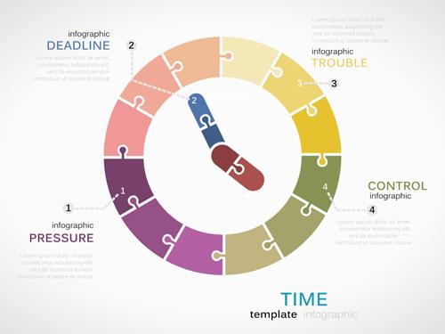 puzzle infographics template vector