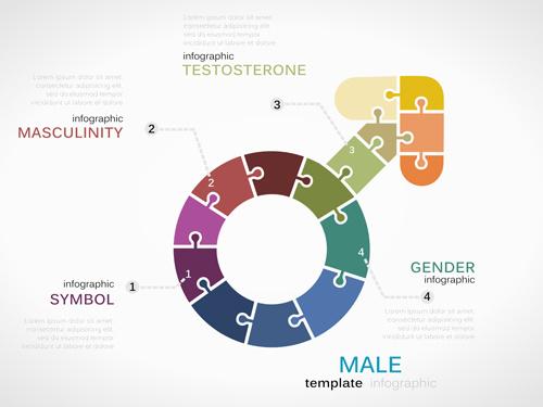 puzzle infographics template vector