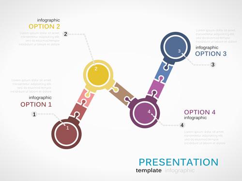 puzzle infographics template vector