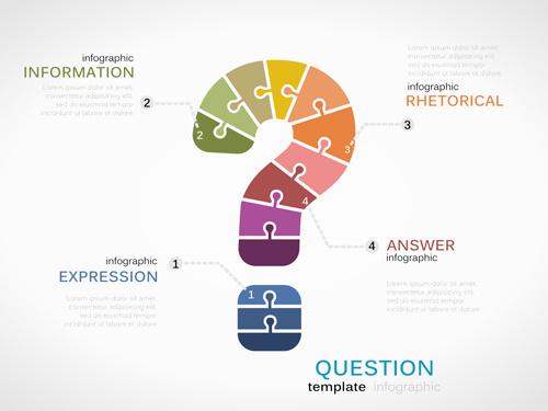 puzzle infographics template vector