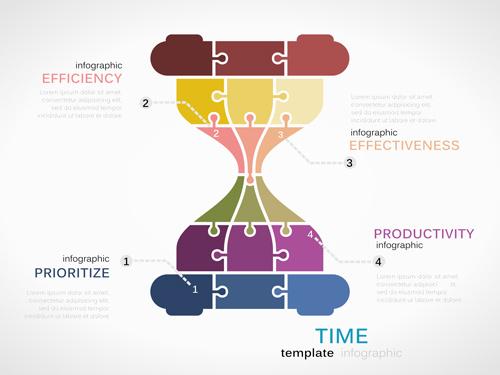 puzzle infographics template vector