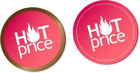 hot price round labels vector