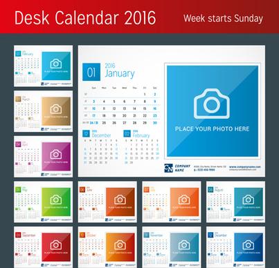 desk calendar16 with your photo vector