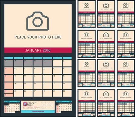 desk calendar16 with your photo vector