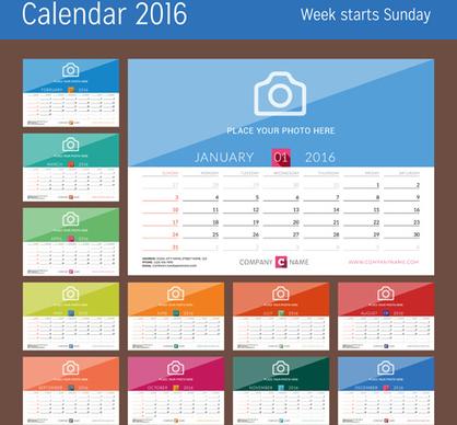 desk calendar16 with your photo vector