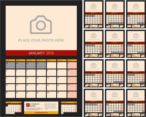 desk calendar16 with your photo vector