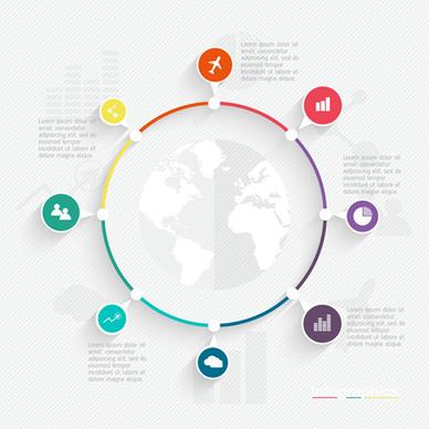 world infographic template vector