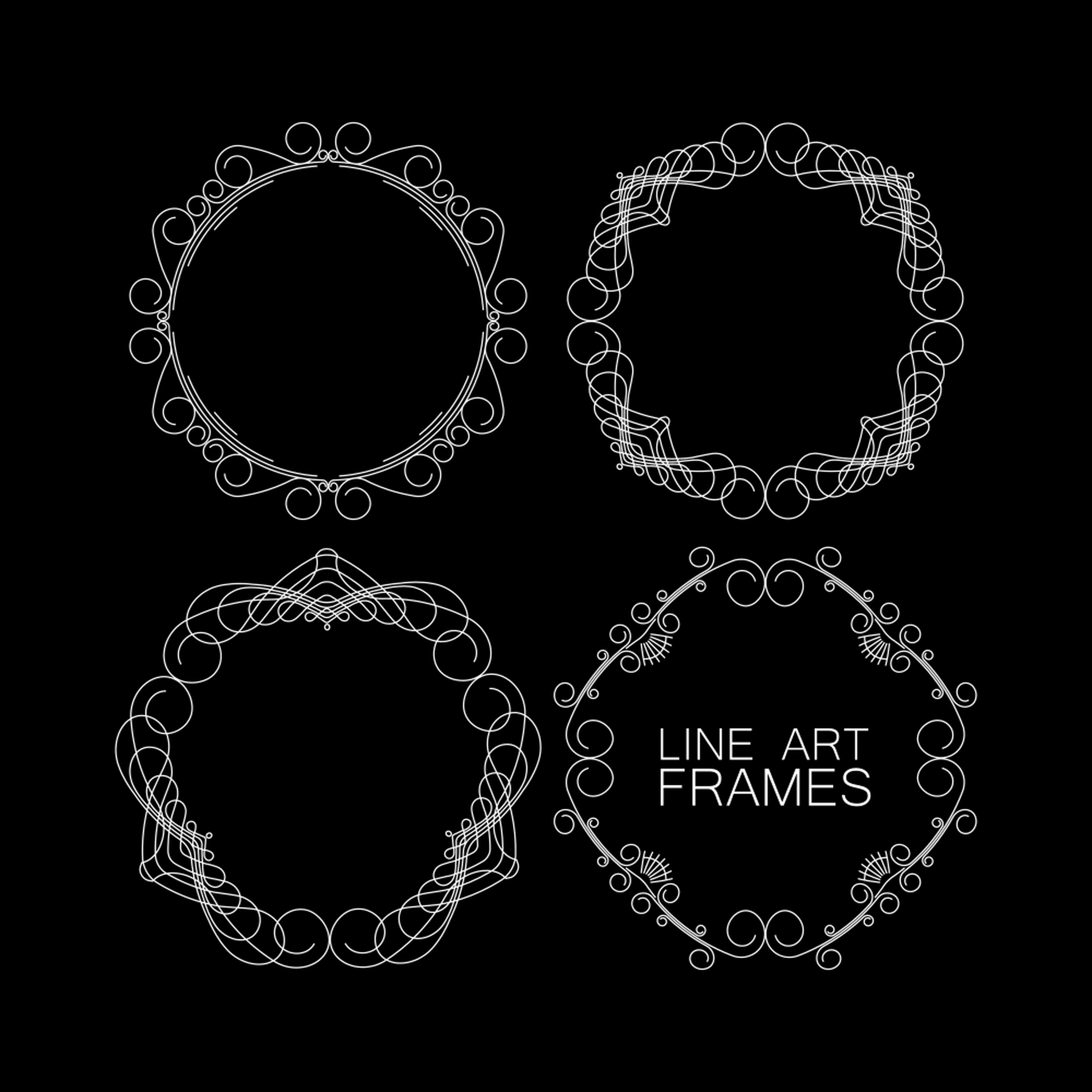 line art frames design vector