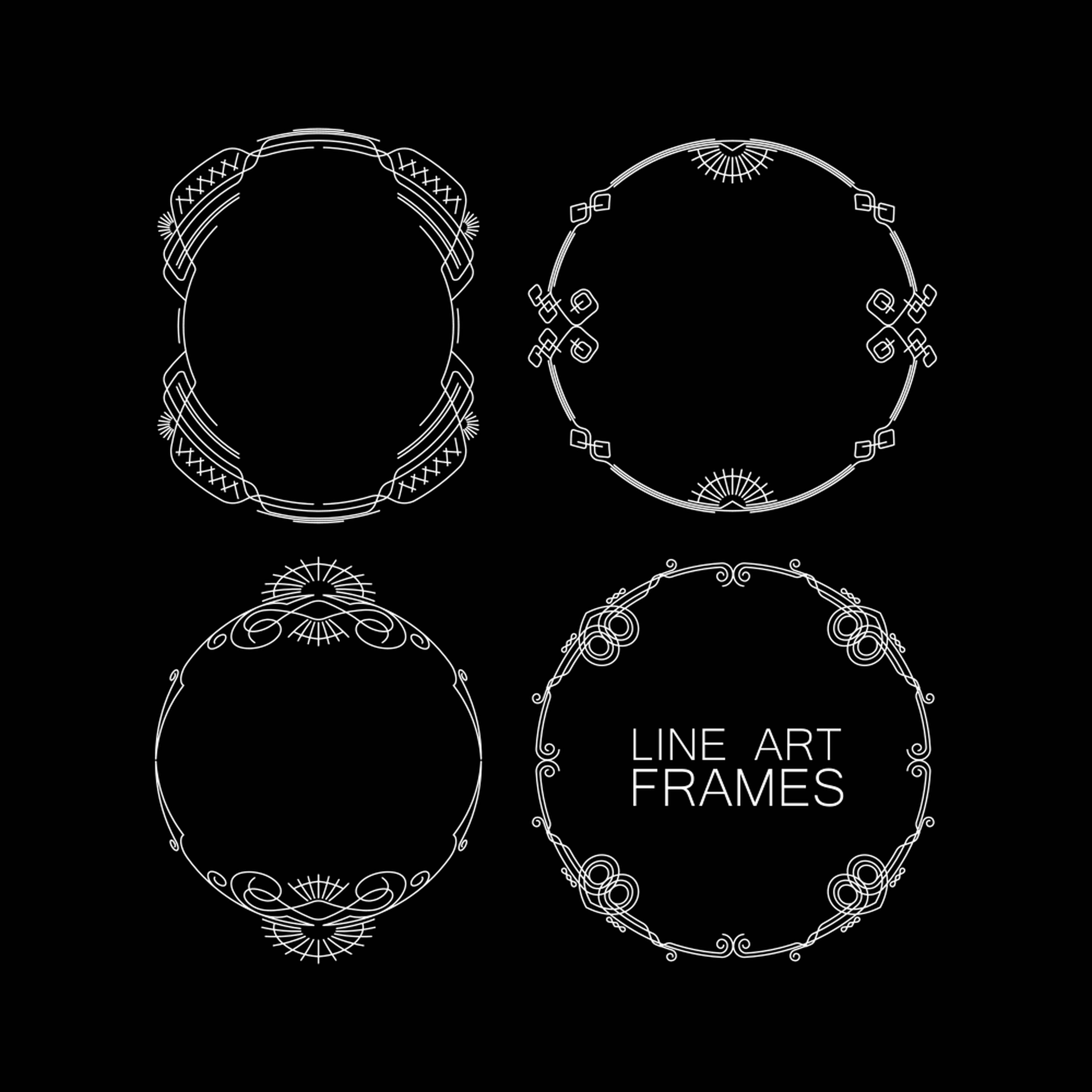 line art frames design vector