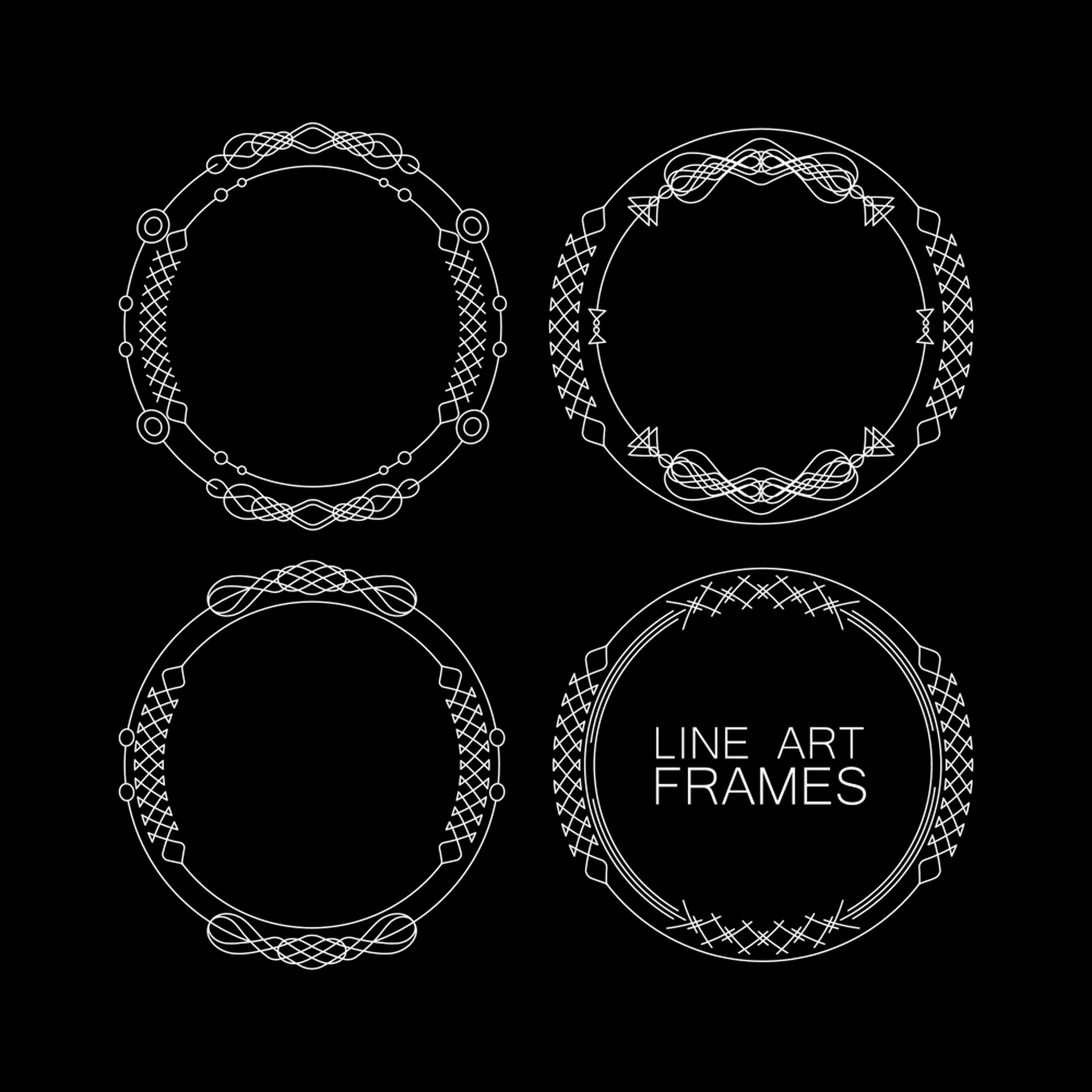 line art frames design vector