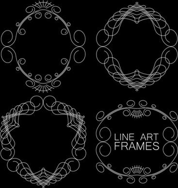 line art frames design vector