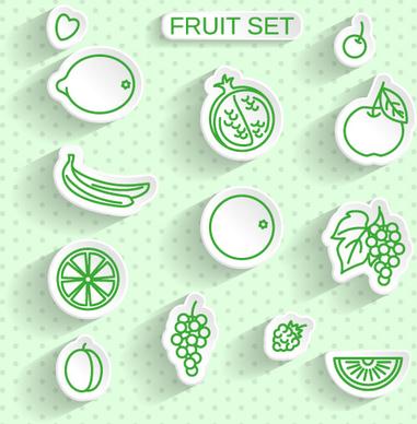 fruit stickers vector