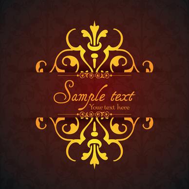 vintage ornamental floral with background vector