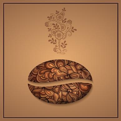 art pattern with coffee card vector