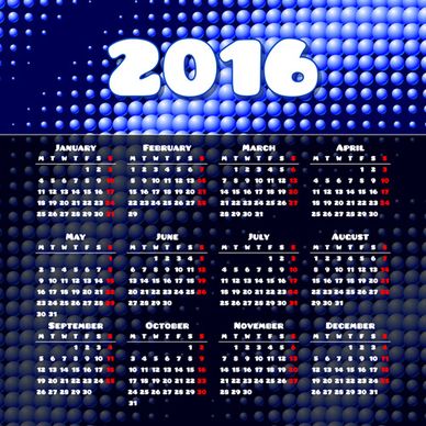 vector grid calendar16 design