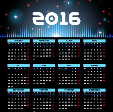 vector grid calendar16 design