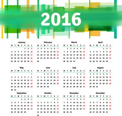 vector grid calendar16 design