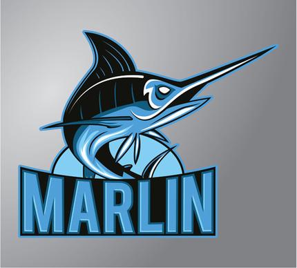 marlin logo design vector