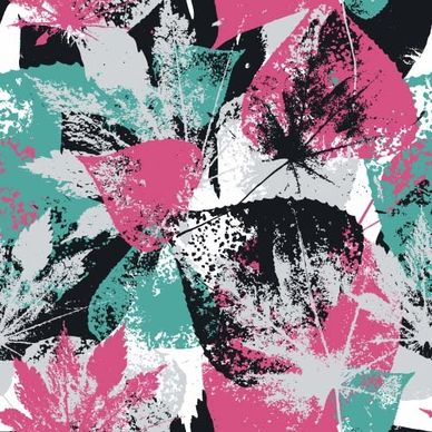 leaves grunge pattern seamless vectors