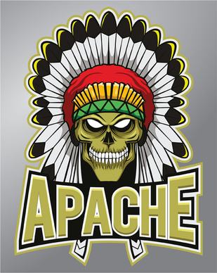 vintage apache logo vector