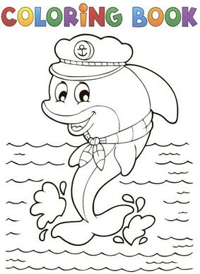 coloring picture sea world vector template