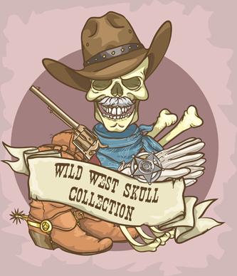 vector wild west vintage labels