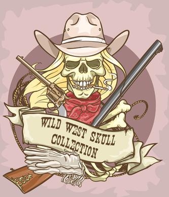 vector wild west vintage labels