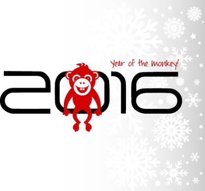 2016 year of the monkey vector