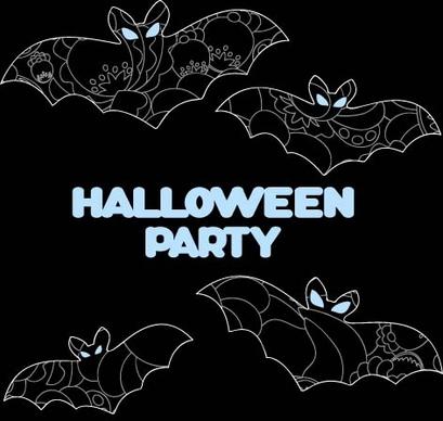 halloween party ghost ornaments vector