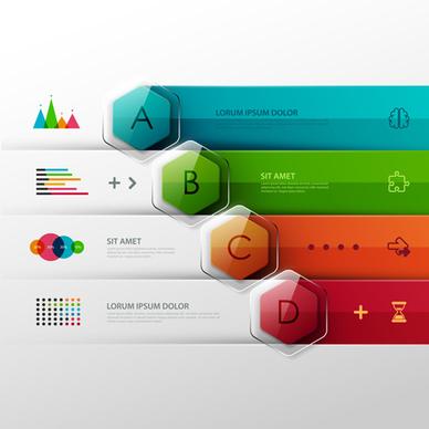 colored banner infographics elements vector