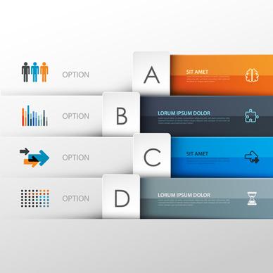 colored banner infographics elements vector