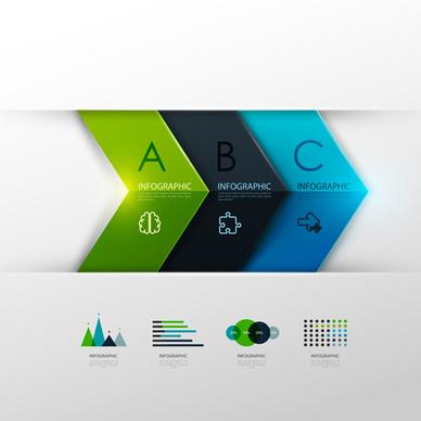 colored banner infographics elements vector