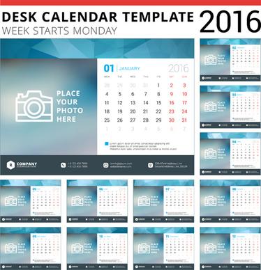 desk calendar template16 vector