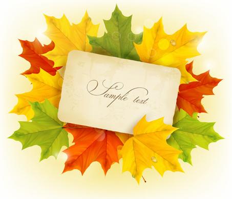 beautiful autumn leaves background art vectors