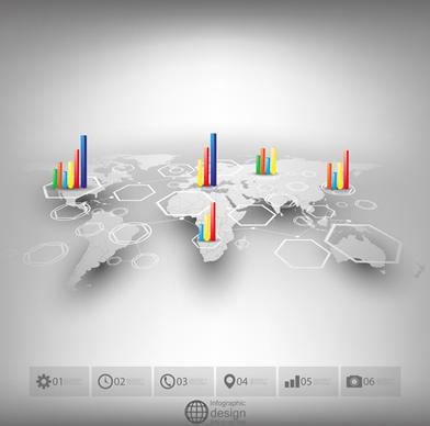 world maps infographics design vectors