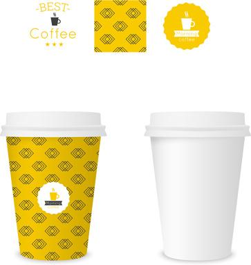 best coffee paper cup template vector