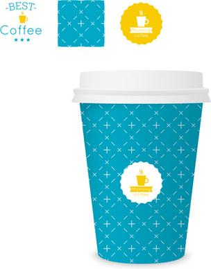 best coffee paper cup template vector