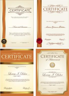 gold border certificate template vector