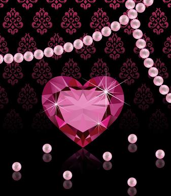 pearl jewelry with diamond luxury background vector