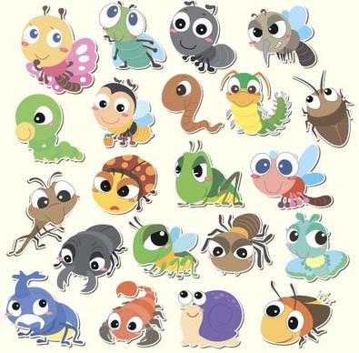 cartoon insects cute vectors