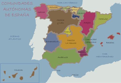 spain political map vector