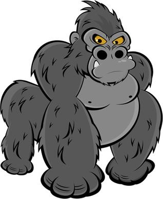 amusing gorilla cartoon styles vector