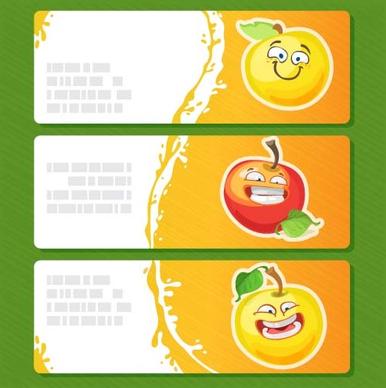 banners cartoon apple vector