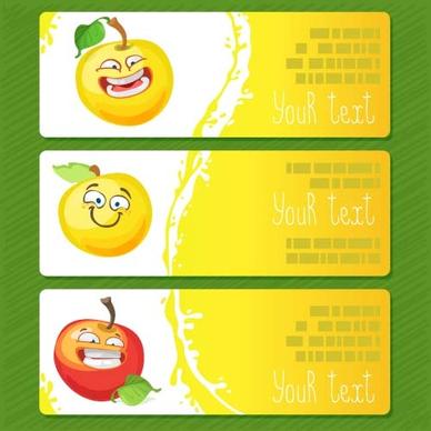 banners cartoon apple vector